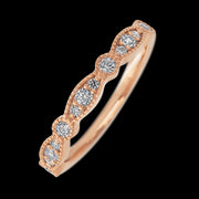 14K Rose Gold band with alternating 7 Round Lab Grown Diamond and 6 Round Lab Grown Diamond having TCW-.27
