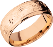 14K Rose gold band with scroll MJBA pattern