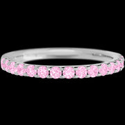 14K White Gold band with 15 Round Light Pink Sapphire having TCW-.45