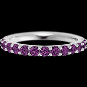 14K White Gold band with 13 Round Purple Diamond having TCW-.65