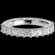 14K White Gold band with 13 Princess Lab Grown Diamond having TCW-1.3