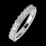 14K White Gold band with 13 Princess Lab Grown Diamond having TCW-1.3