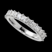 14K White Gold band with 13 Princess Lab Grown Diamond having TCW-1.3