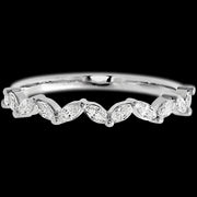 14K White Gold band with 11 Marquise Lab Grown Diamond having TCW-.33