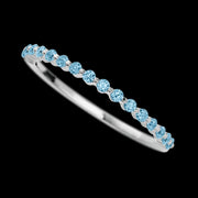 14K White Gold band with 15 Round Aqua Diamond having TCW-.22