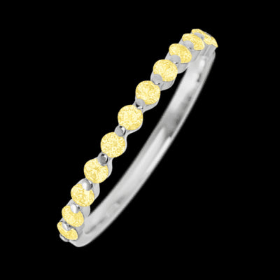 14K White Gold band with 12 Round Light Yellow Sapphire having TCW-.36