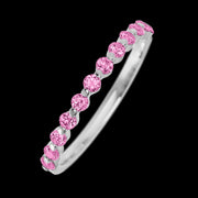 14K White Gold band with 12 Round Pink Sapphire having TCW-.36