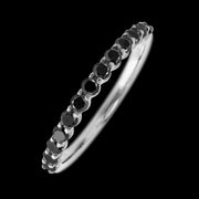 14K White Gold band with 13 Round Black Diamond having TCW-.39