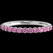 14K White Gold band with 13 Round Pink Sapphire having TCW-.39