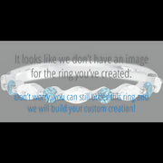 14K White Gold band with alternating 4 Round Ocean Blue Diamond and 5 Marquise Lab Grown Diamond having TCW-.47