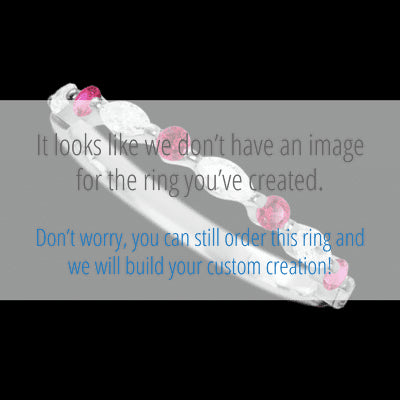 14K White Gold band with alternating 4 Round Ruby and 5 Marquise Lab Grown Diamond having TCW-.47