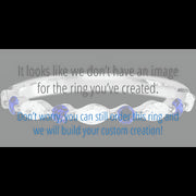 14K White Gold band with alternating 4 Round Sapphire and 5 Marquise Lab Grown Diamond having TCW-.47