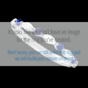 14K White Gold band with alternating 4 Round Sapphire and 5 Marquise Lab Grown Diamond having TCW-.47