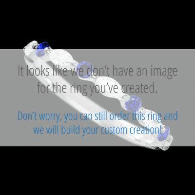 14K White Gold band with alternating 4 Round Sapphire and 5 Marquise Lab Grown Diamond having TCW-.47