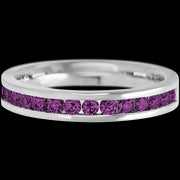 14K White Gold band with 15 Round Purple Diamond having TCW-.45
