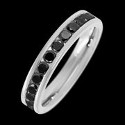 14K White Gold band with 13 Round Black Diamond having TCW-.65