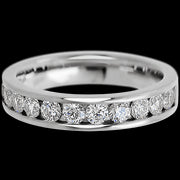 14K White Gold band with 11 Round Lab Grown Diamond having TCW-.77
