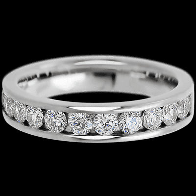 14K White Gold band with 11 Round Lab Grown Diamond having TCW-.77