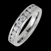 14K White Gold band with 11 Round Lab Grown Diamond having TCW-.77