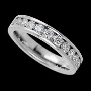 14K White Gold band with 11 Round Lab Grown Diamond having TCW-.77
