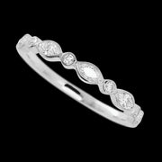 14K White Gold band with 4 Round and 5 Marquise Lab Grown Diamond having TCW-.56