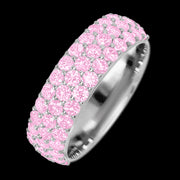 14K White Gold band with 46 Round Light Pink Sapphire having TCW-1.38