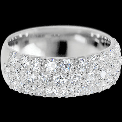 14K White Gold band with 43 Round Lab Grown Diamond having TCW-2.15