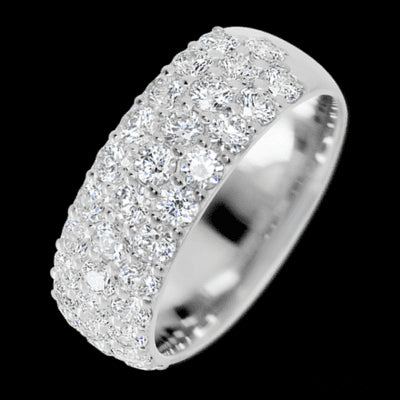 14K White Gold band with 43 Round Lab Grown Diamond having TCW-2.15