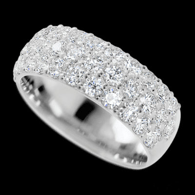 14K White Gold band with 43 Round Lab Grown Diamond having TCW-2.15