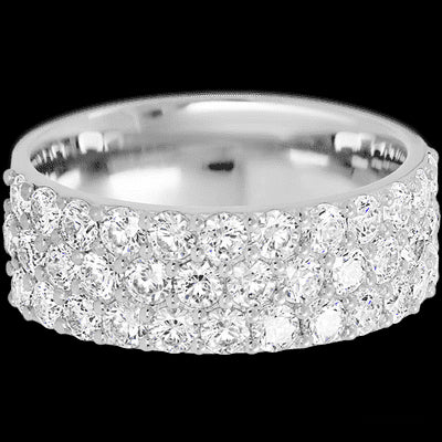14K White Gold band with 37 Round Lab Grown Diamond having TCW-1.85
