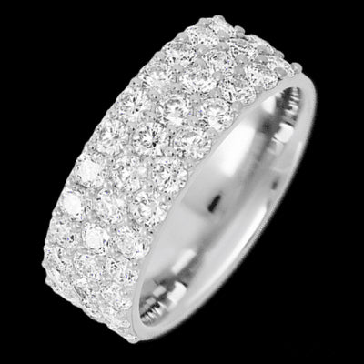 14K White Gold band with 37 Round Lab Grown Diamond having TCW-1.85