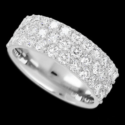 14K White Gold band with 37 Round Lab Grown Diamond having TCW-1.85