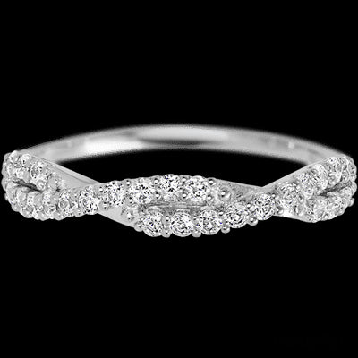 14K White Gold band with 26 Round Lab Grown Diamond having TCW-.39