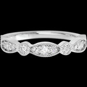 14K White Gold band with alternating 7 Round Lab Grown Diamond and 6 Round Lab Grown Diamond having TCW-.47
