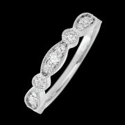 14K White Gold band with alternating 7 Round Lab Grown Diamond and 6 Round Lab Grown Diamond having TCW-.47