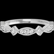 14K White Gold band with alternating 7 Round Lab Grown Diamond, 6 Round Lab Grown Diamond and 4 Princess Lab Grown Diamond having TCW-.51