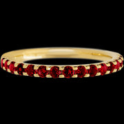 14K Yellow Gold band with 15 Round Dark Ruby having TCW-.45