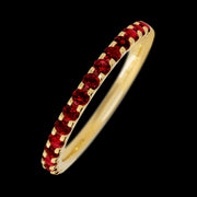 14K Yellow Gold band with 15 Round Dark Ruby having TCW-.45