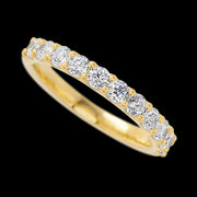 14K Yellow Gold band with 11 Round Lab Grown Diamond having TCW-.77
