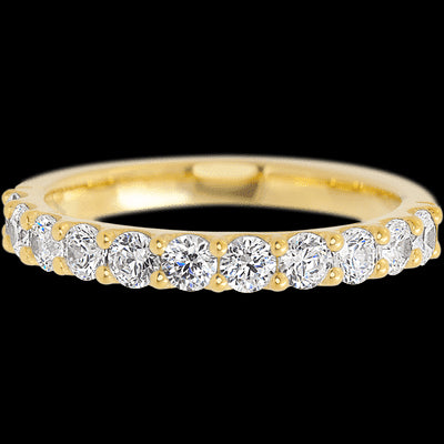 14K Yellow Gold band with 11 Round Lab Grown Diamond (ST) having TCW-.77