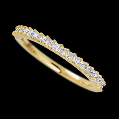 14K Yellow Gold band with 21 Princess Lab Grown Diamond having TCW-.63