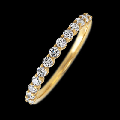 14K Yellow Gold band with 13 Round Lab Grown Diamond having TCW-.39