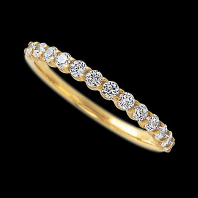 14K Yellow Gold band with 13 Round Lab Grown Diamond having TCW-.39