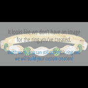 14K Yellow Gold band with alternating 4 Round Green Diamond and 5 Marquise Lab Grown Diamond having TCW-.47