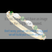 14K Yellow Gold band with alternating 4 Round Green Diamond and 5 Marquise Lab Grown Diamond having TCW-.47