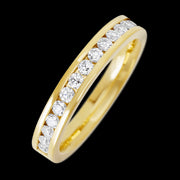 14K Yellow Gold band with 15 Round Lab Grown Diamond having TCW-.45