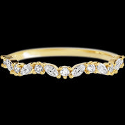 14K Yellow Gold band with 8 Round and 7 Marquise Lab Grown Diamond having TCW-.33