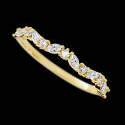 14K Yellow Gold band with 8 Round and 7 Marquise Lab Grown Diamond having TCW-.33