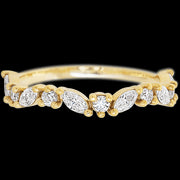 14K Yellow Gold band with 6 Round and 5 Marquise Lab Grown Diamond having TCW-.68