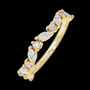 14K Yellow Gold band with 6 Round and 5 Marquise Lab Grown Diamond having TCW-.68